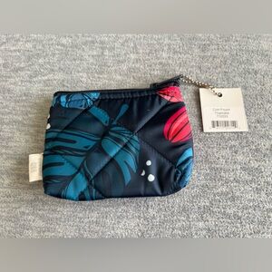 Cinda b Tropicalia Coin Pouch‎ Zip Top Navy Blue Tropical  Hawaiian Print New